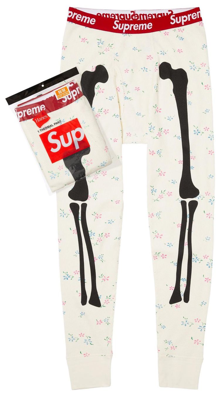 Supreme x Hanes Bones Thermal Pant 1 Pack Floral