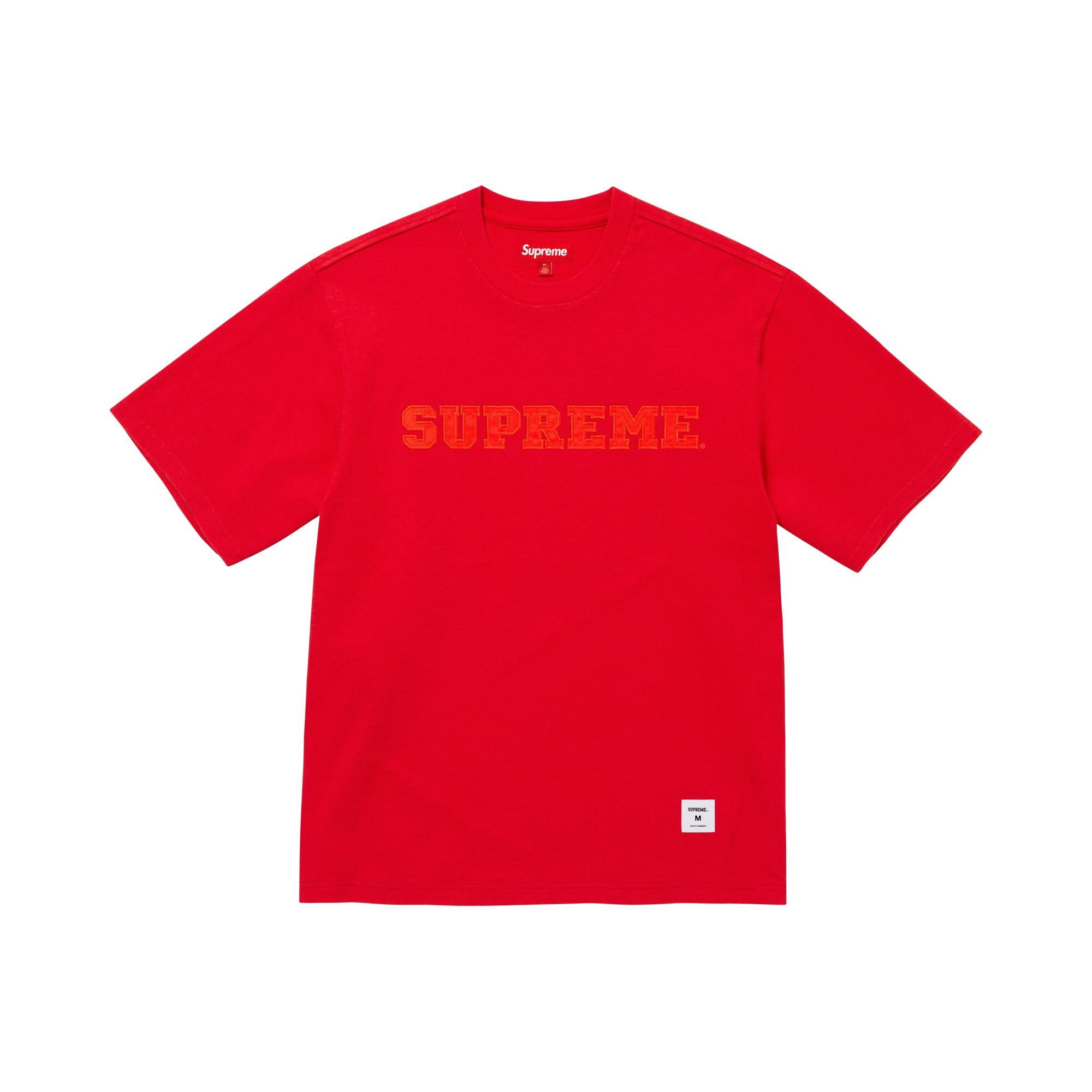 Buy Supreme Collegiate Appliqué Short-Sleeve Top 'Red' - FW25KN77