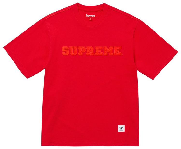 Supreme Collegiate Applique Short Sleeve Top Red