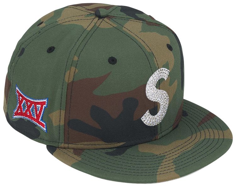 Supreme Swarovski S Logo New Era Woodland Camo
