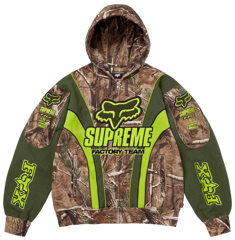 Supreme x Fox Racing Zip Up Hooded Sweatshirt Realtree AP Camo