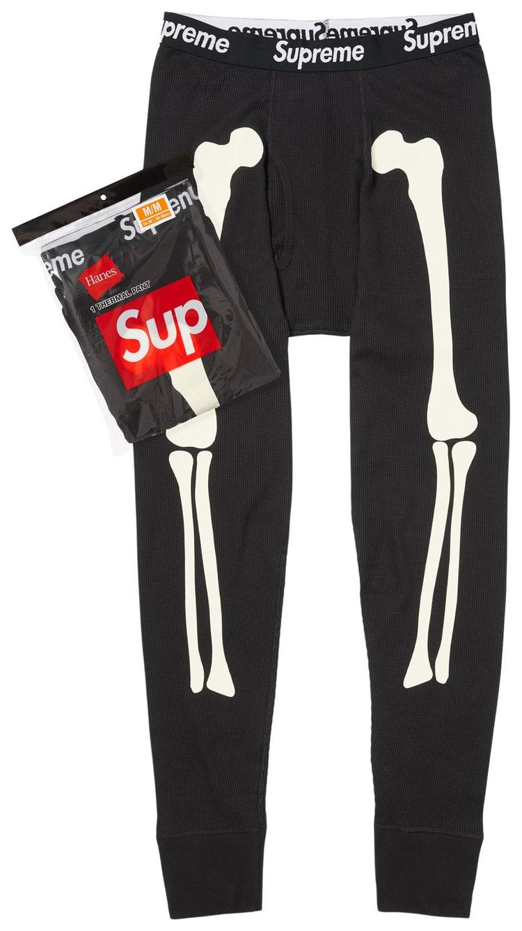 Supreme x Hanes Bones Thermal Pant 1 Pack Black