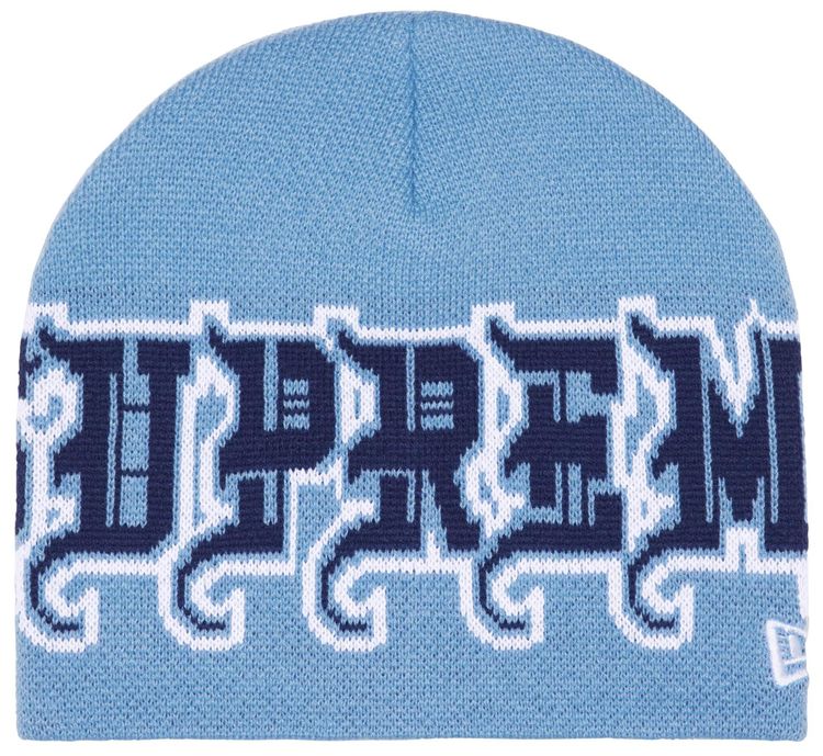Supreme New Era Outline Beanie Light Blue
