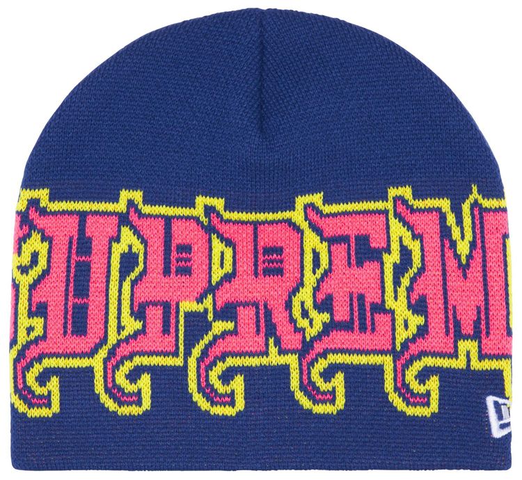 Supreme New Era Outline Beanie Navy