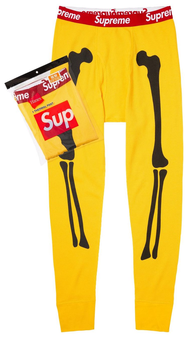 Size xl Supreme x Hanes Bones Thermal Pant (1 Pack) 'Yellow'