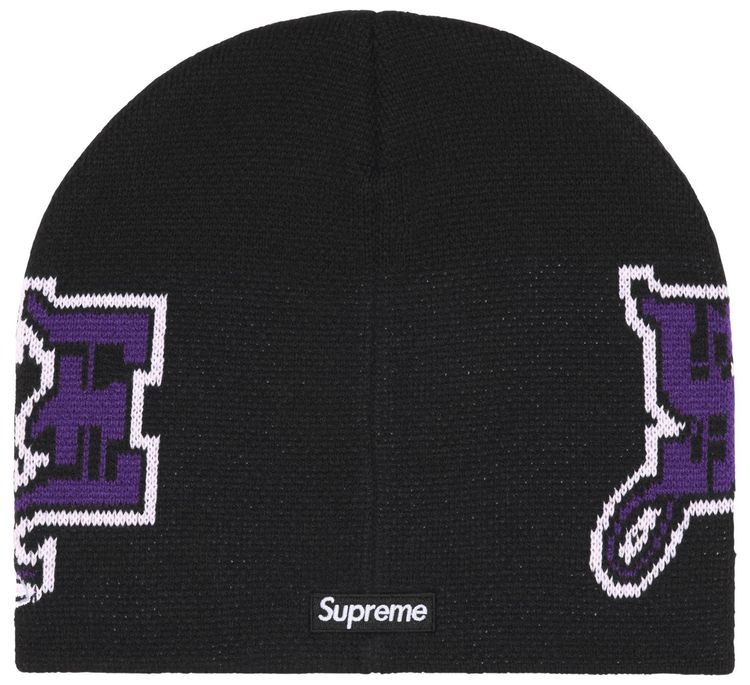 Supreme New Era Outline Beanie Black