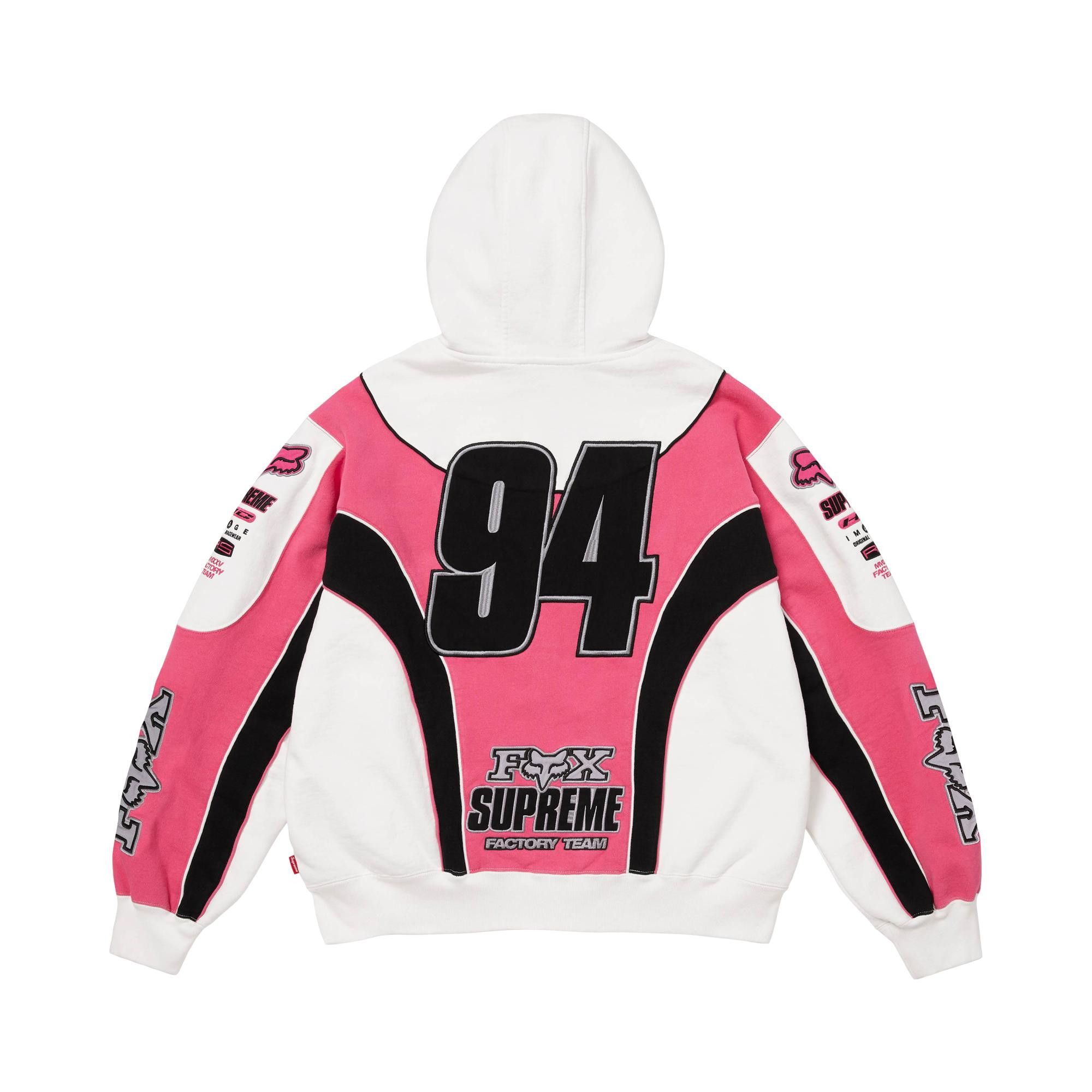 Buy Supreme x Fox Racing Zip Up Hooded Sweatshirt 'White