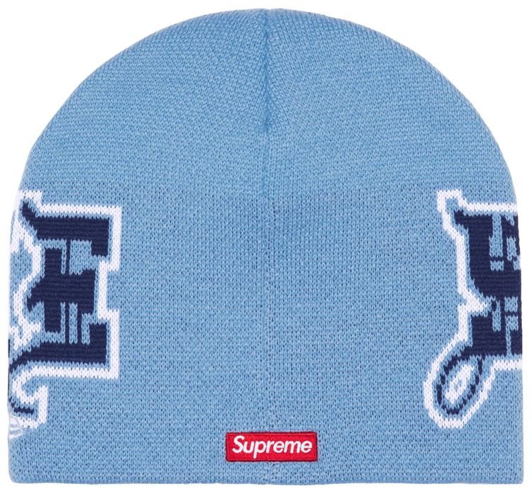 Supreme New Era Outline Beanie Light Blue