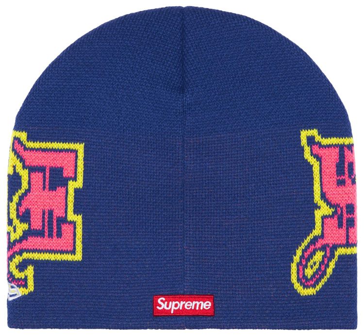 Supreme New Era Outline Beanie Navy