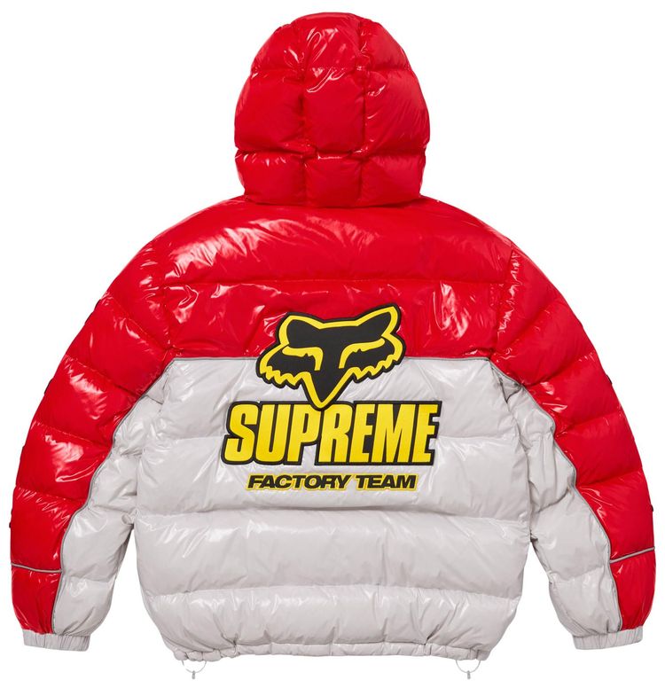 Supreme x Fox Racing Shiny Down Puffer Jacket White