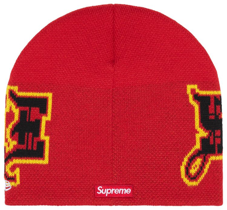 Supreme New Era Outline Beanie Red