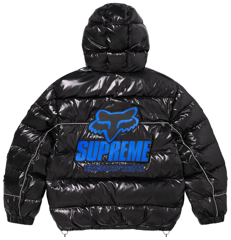 Supreme x Fox Racing Shiny Down Puffer Jacket Black