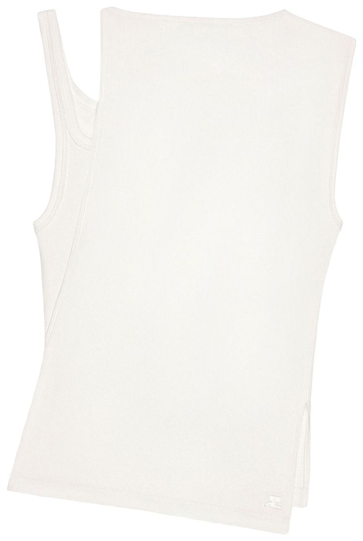 Courreges Transverse 90s Rib Top White
