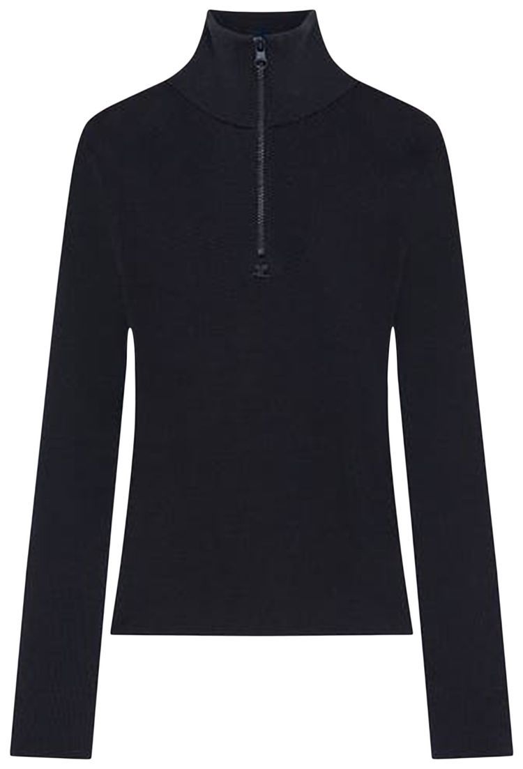 Courreges Zipped Mockneck Sweater Navy