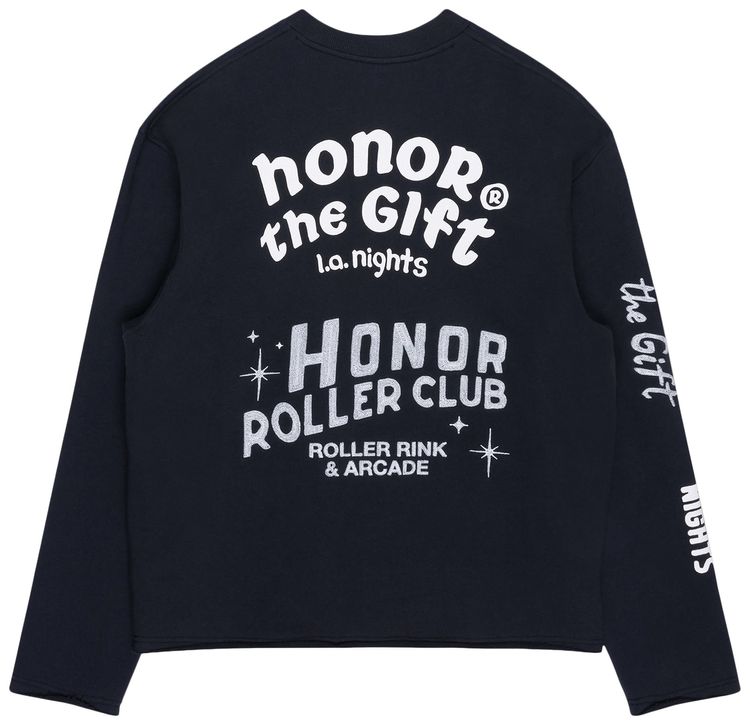 Honor The Gift Mixed Logo Long Sleeve Crewneck Black