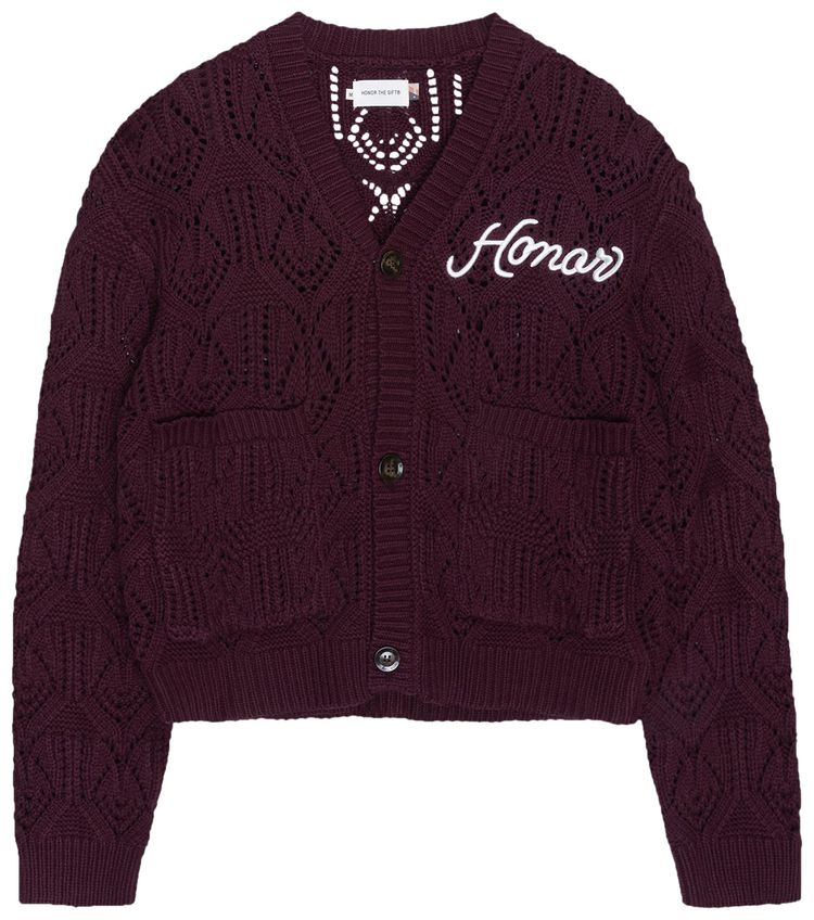 Honor The Gift Cable Cardigan Berry