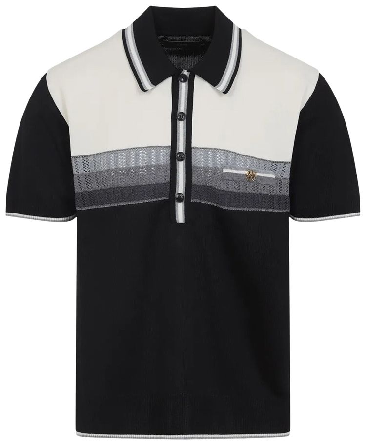Amiri MA Striped Polo Black