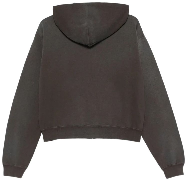 Auralee Product Dyed Pima Light Sweat Zip Parka Hoodie Ink Black