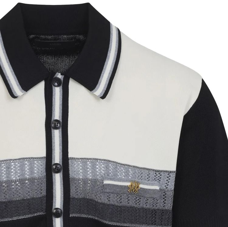 Amiri MA Striped Polo Black