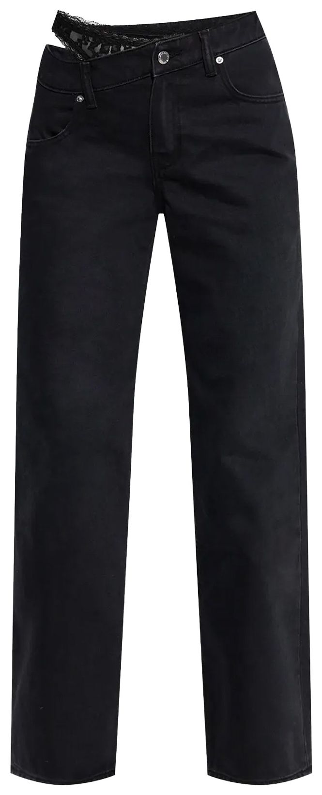 Alexander Wang Lace Undie Dip Side Jean Washed Black