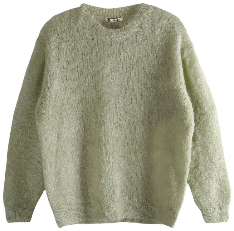 Auralee Brushed Super Kid Mohair Knitwear Light Khaki