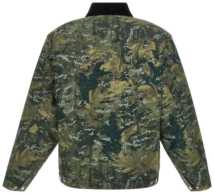 Carhartt WIP OG Detroit Jacket Camo CombiGreenBlack Stone Washed