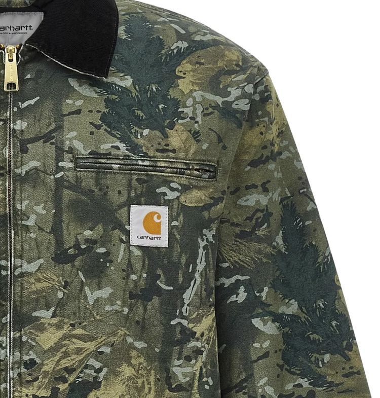 Carhartt WIP OG Detroit Jacket Camo CombiGreenBlack Stone Washed