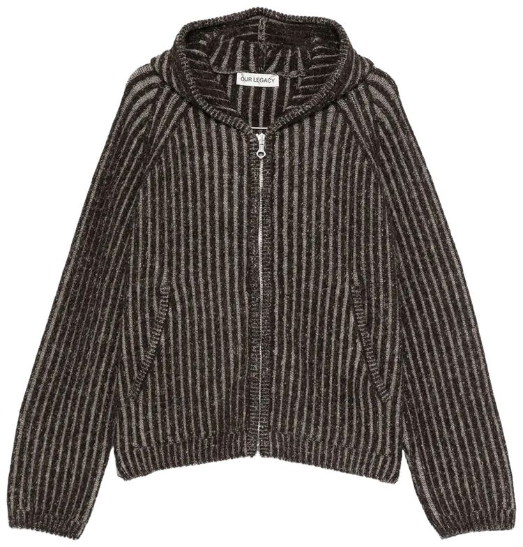 Our Legacy Level Hood Stripe Isels Wool Coat Vanise Brown