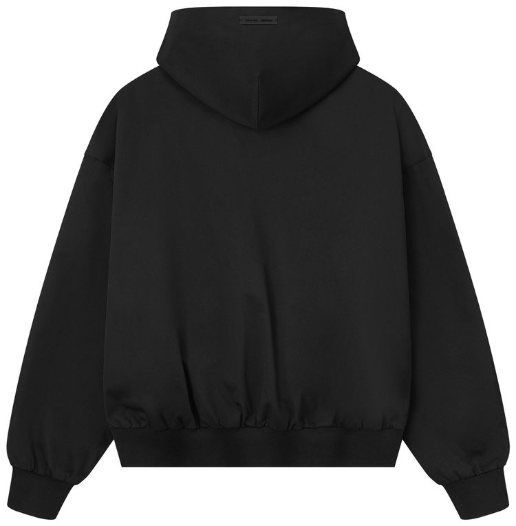 Fear of God Essentials Poly Twill Bomber Hoodie Jet Black