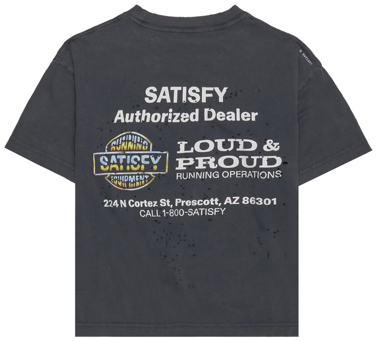 SATISFY MothTech Floral T Shirt Aged Black