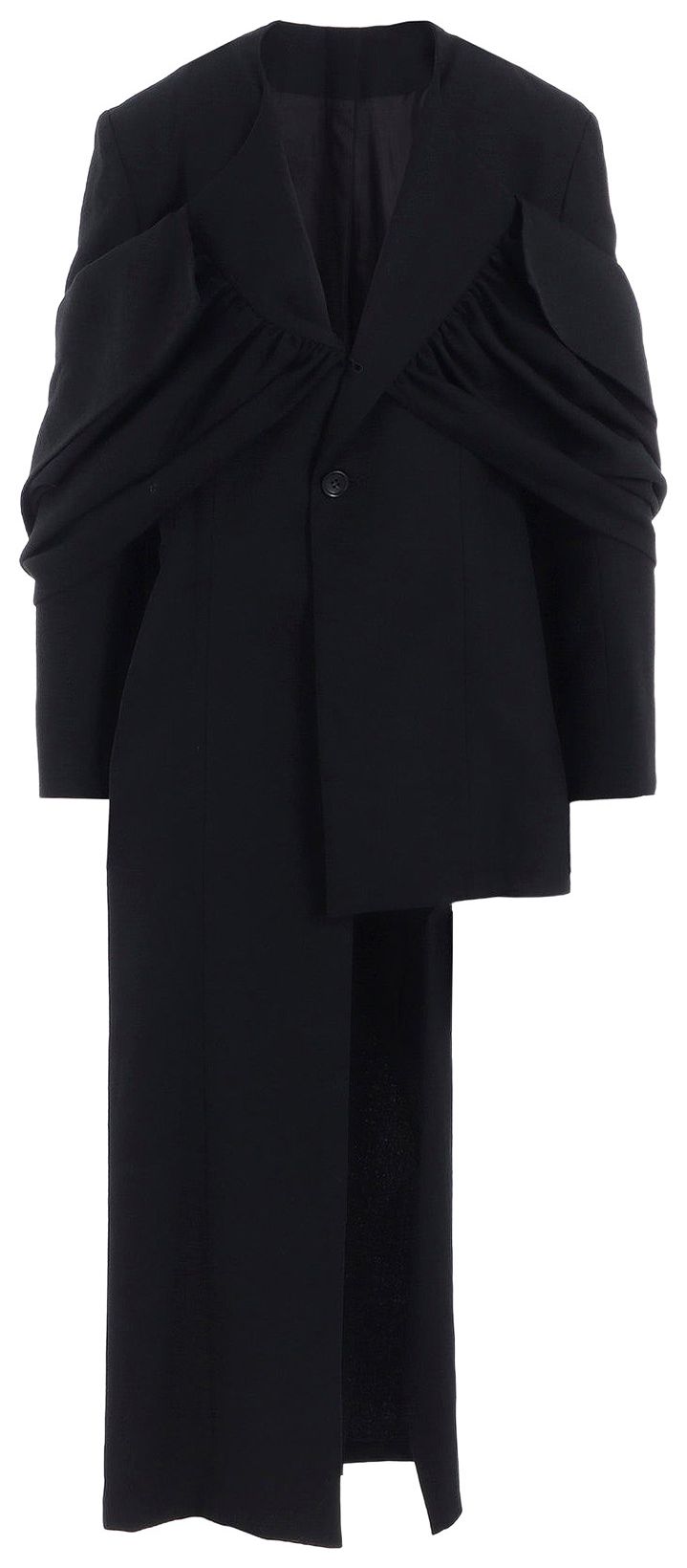Yohji Yamamoto Gathered Stole D Jacket Black