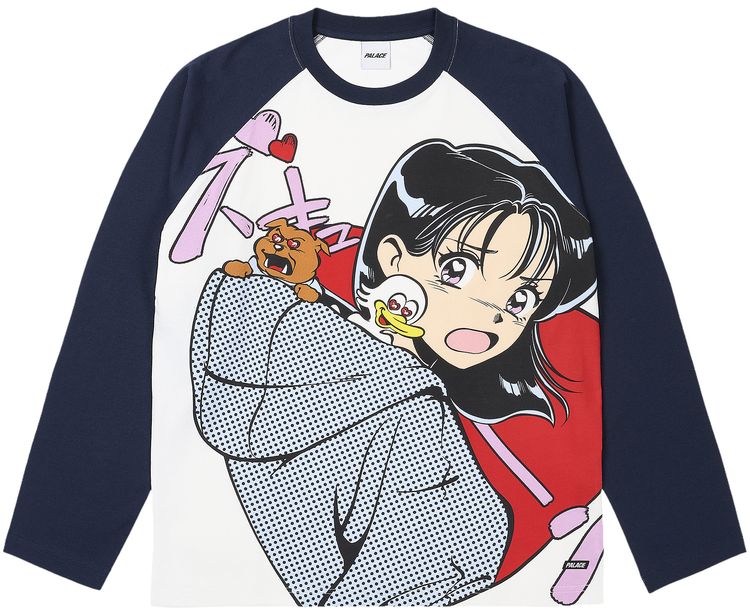 Palace Rear View Raglan Long Sleeve NavyMutlicolor