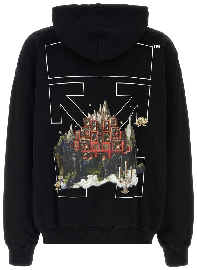 Off White Landscape Arrow Skate Hoodie BlackWhite