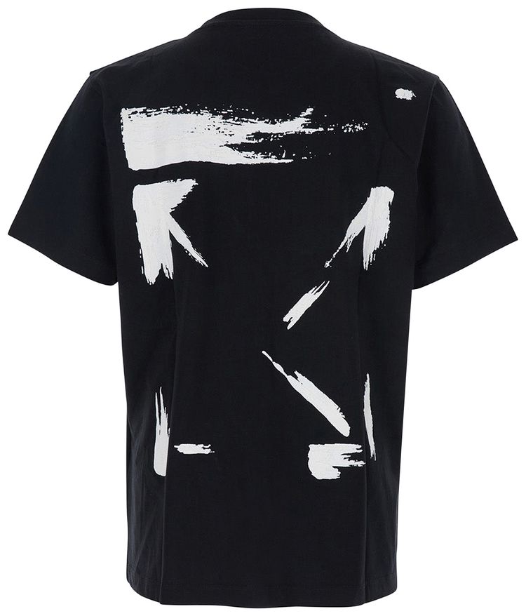Off White Brush Arrow Slim Short Sleeve Tee BlackWhite