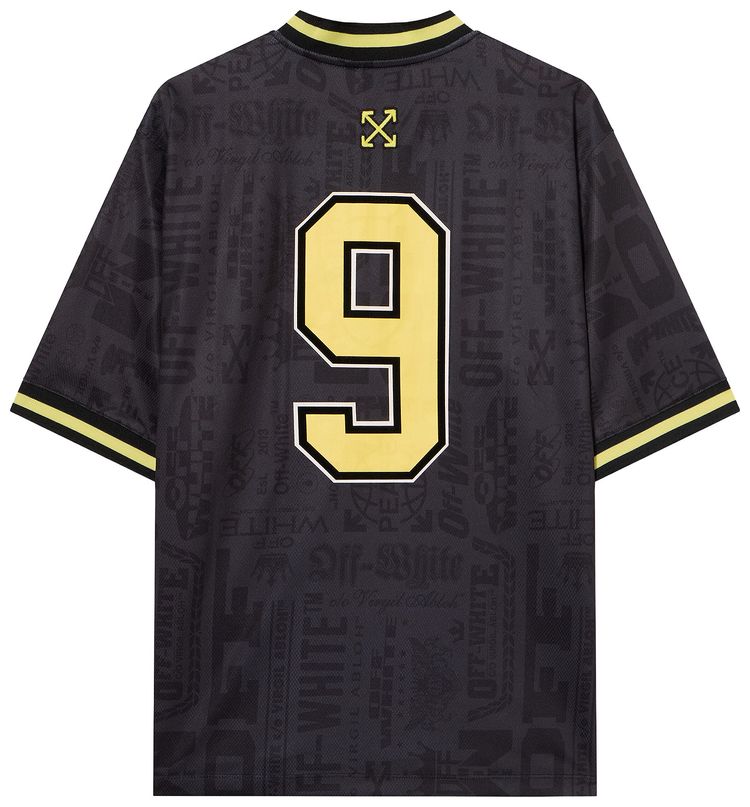 Off White Multilogo Soccer Short Sleeve Tee Black