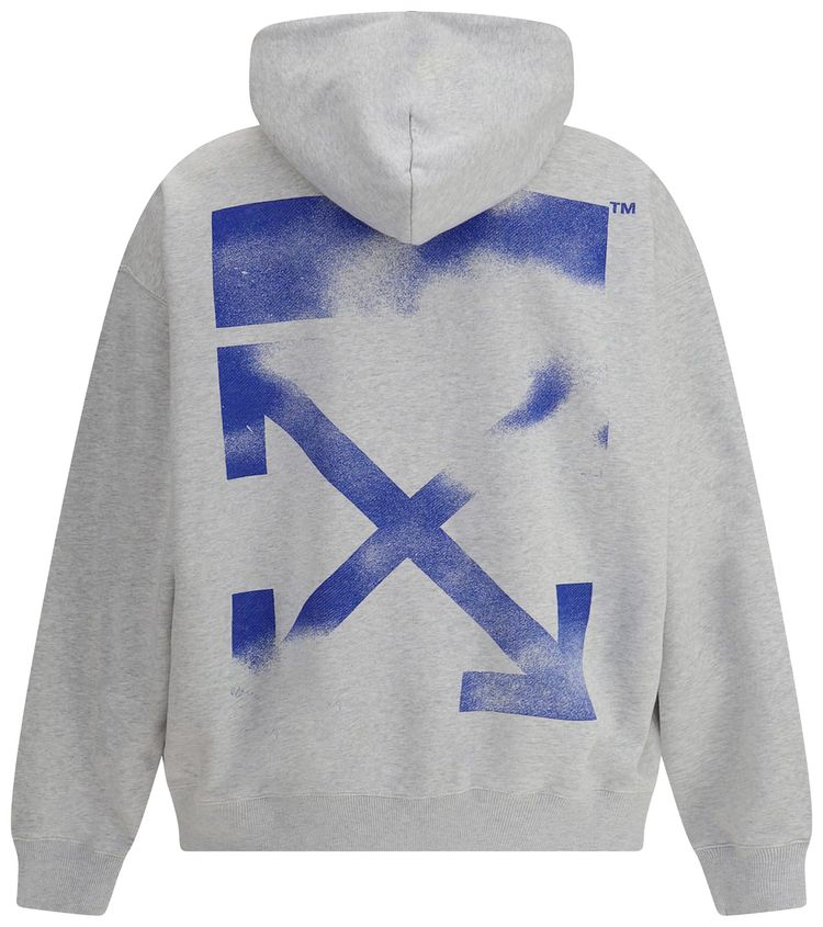 Off White Stencil Arrow Skate Hoodie Grey Melange