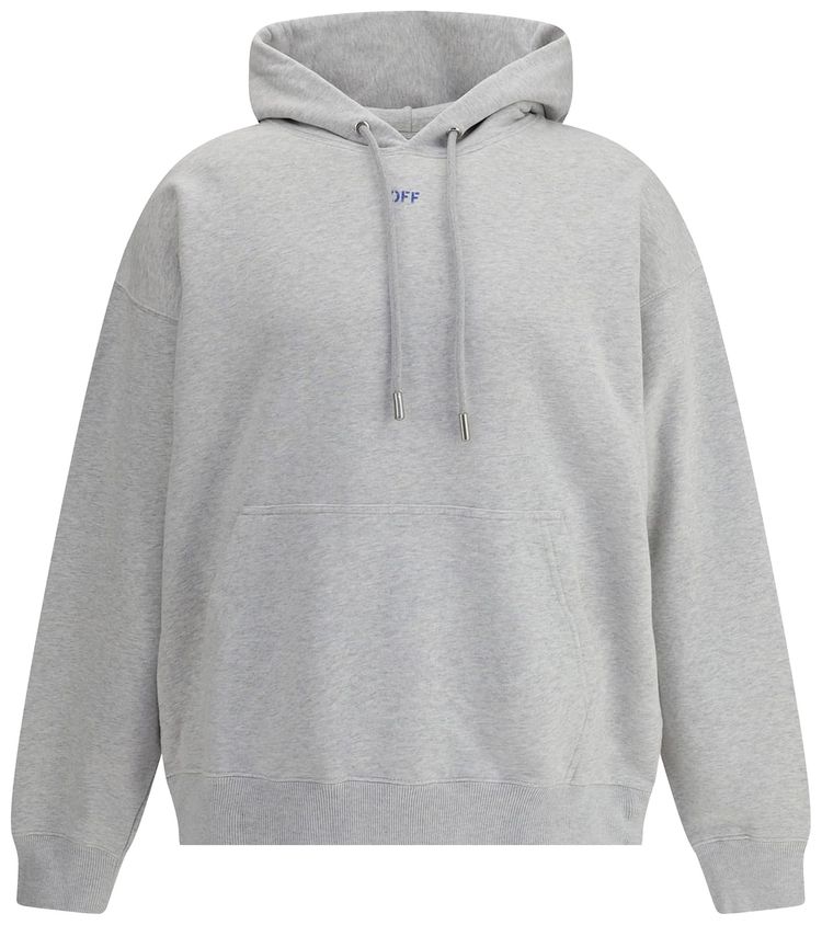Off White Stencil Arrow Skate Hoodie Grey Melange