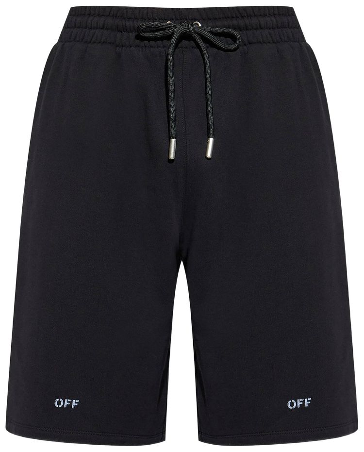 Off White Stencil Arrow Skate Sweatshort Black
