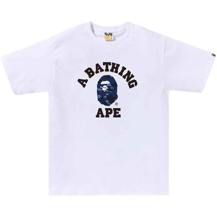 BAPE Color Camo College Tee WhiteNavy