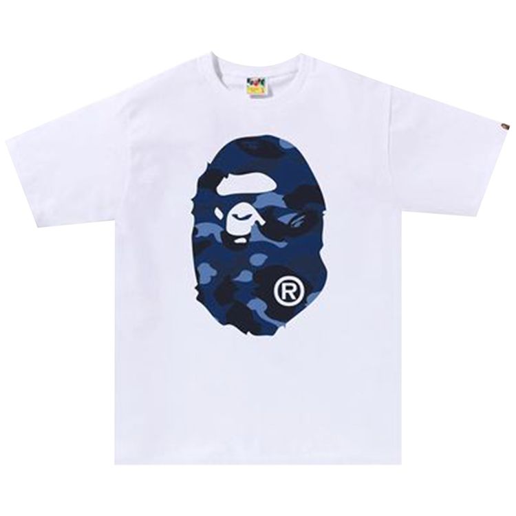 BAPE Color Camo Big Ape Head Tee WhiteNavy