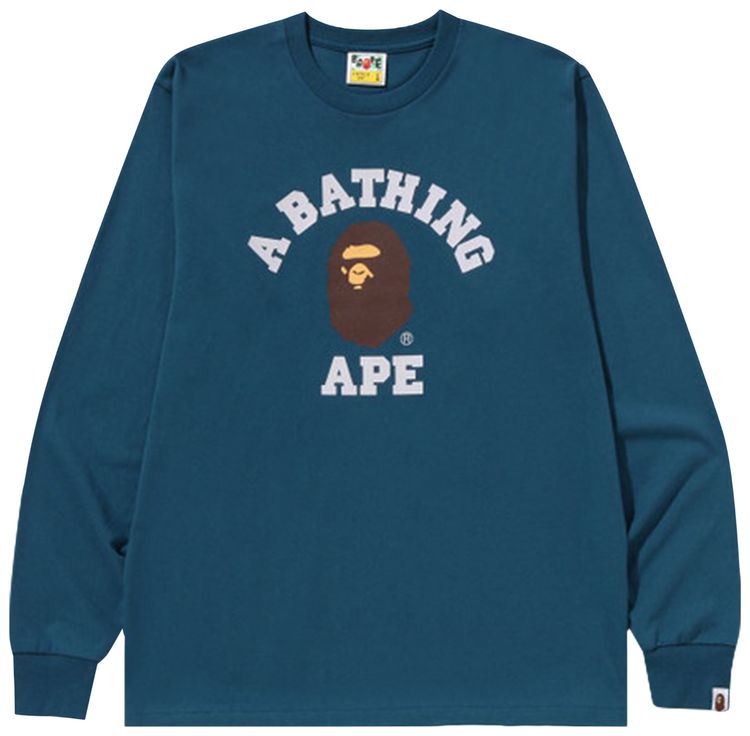 BAPE College Long Sleeve Tee Navy