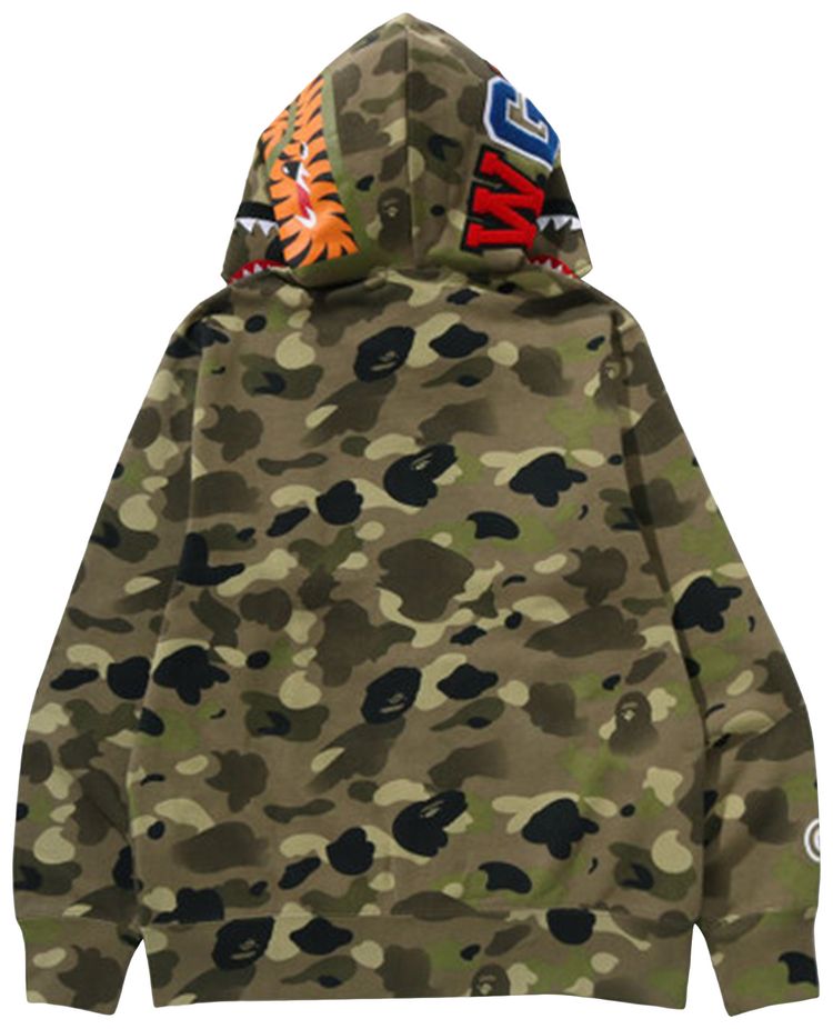 BAPE Gradation Camo Shark Full Zip Hoodie Olive Drab