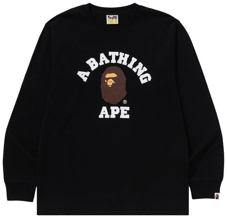 BAPE College Long Sleeve Tee Black