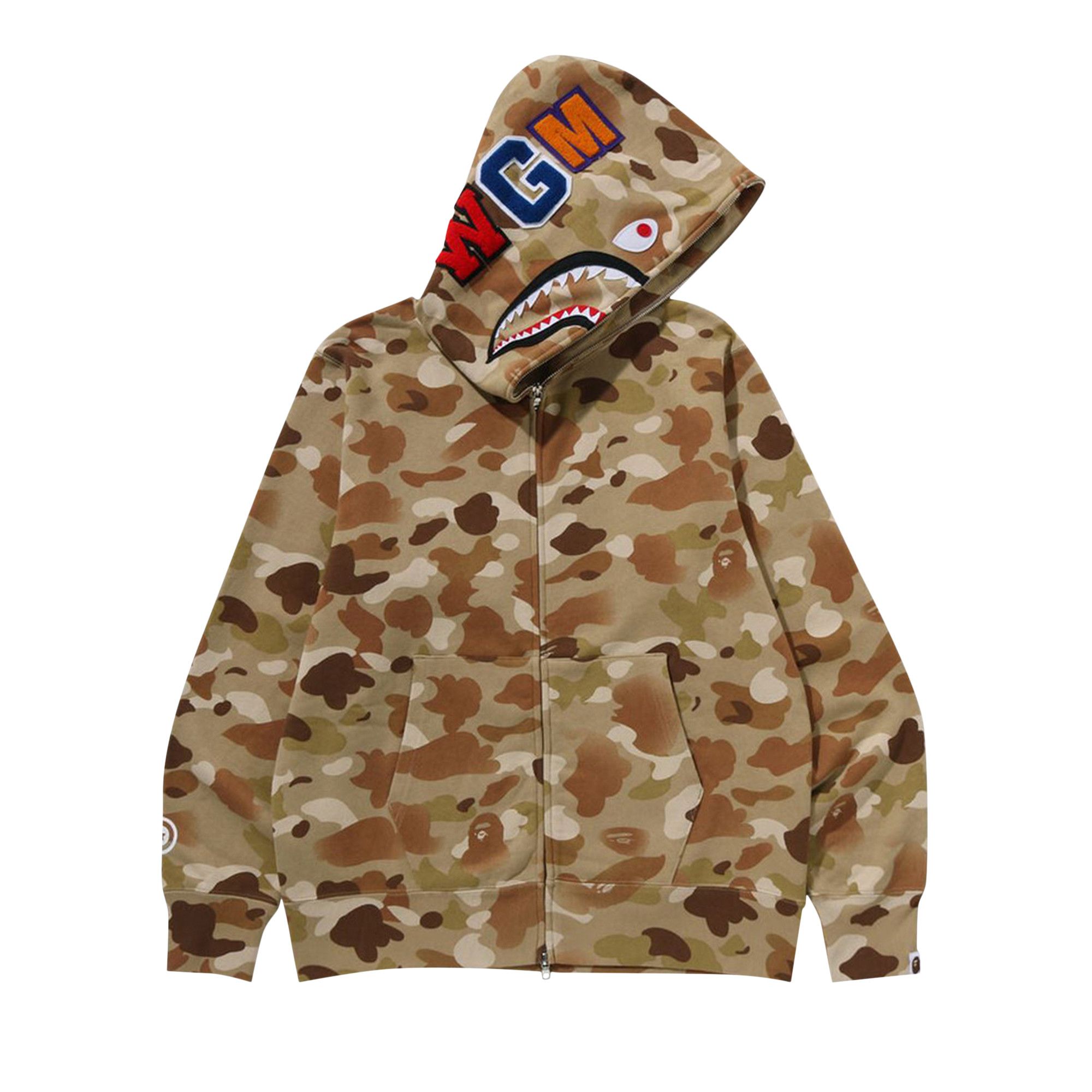 Buy BAPE Gradation Camo Shark Full Zip Hoodie 'Beige' - 1L80 115