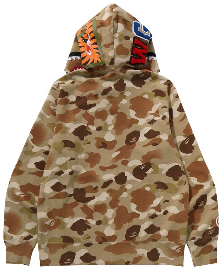 BAPE Gradation Camo Shark Full Zip Hoodie Beige