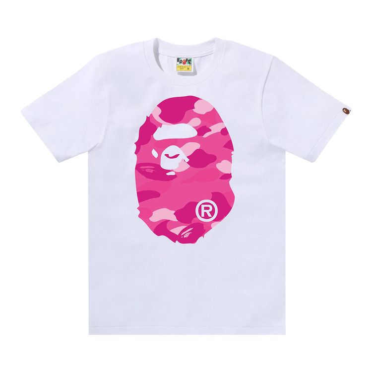 BAPE Color Camo Big Ape Head Tee WhitePink