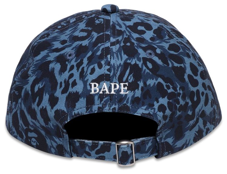 BAPE Wild Leopard Pattern One Point Cap Navy