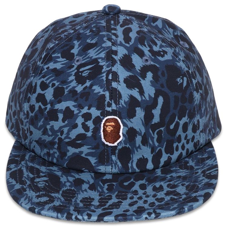 BAPE Wild Leopard Pattern One Point Cap Navy