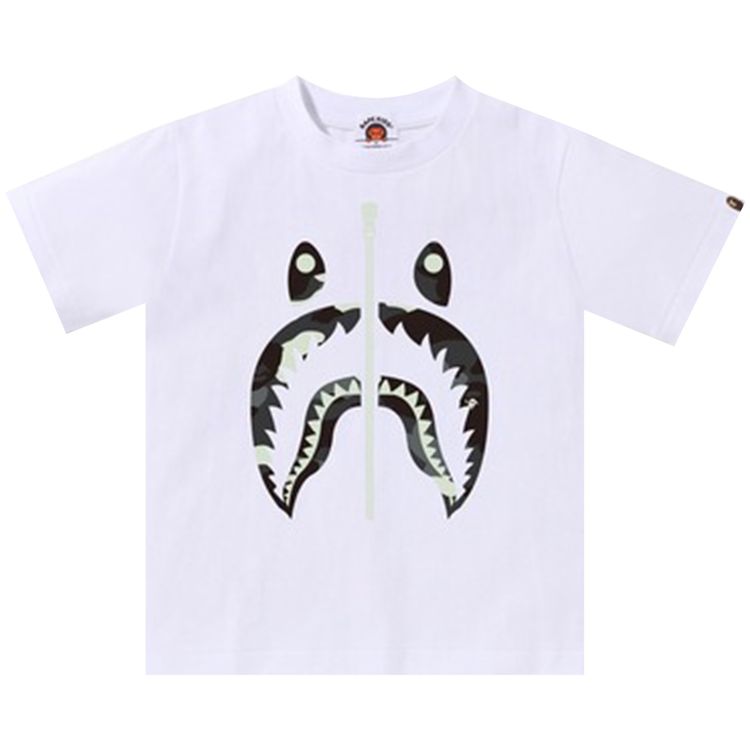 BAPE Kids City Camo Shark Tee White