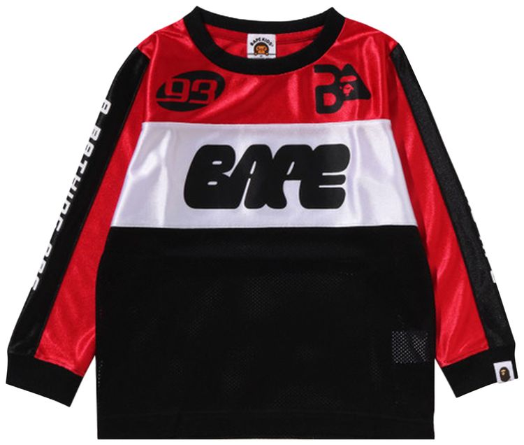 BAPE Kids Mesh Long Sleeve Tee Red